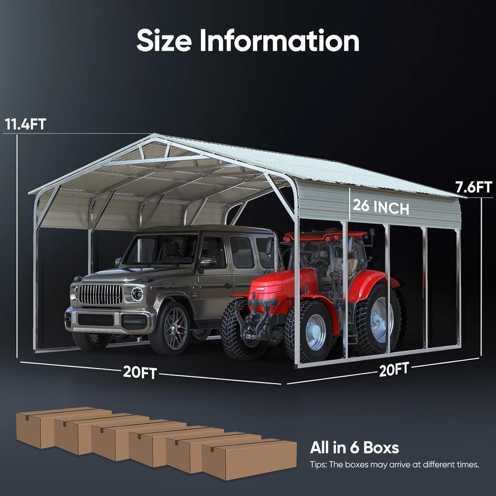 20'x20' Vertical Panel Carport
