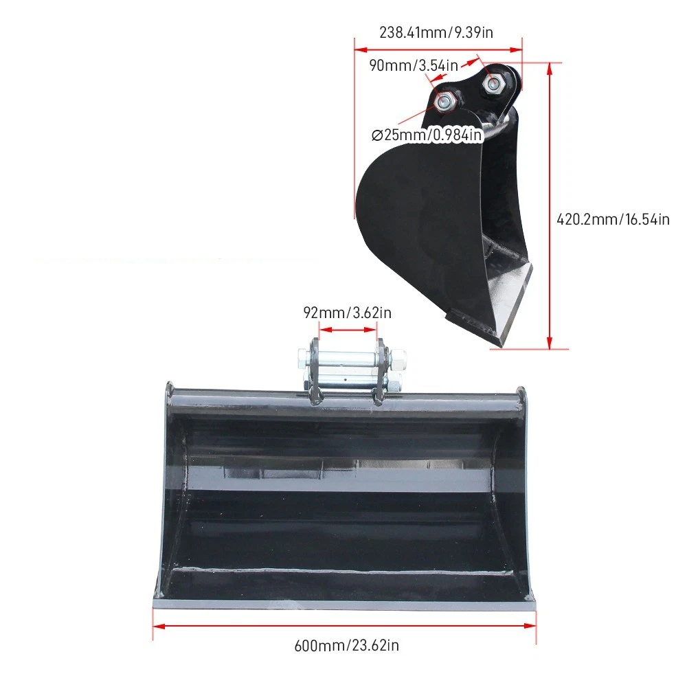 24" Grading Bucket for Mini Excavator