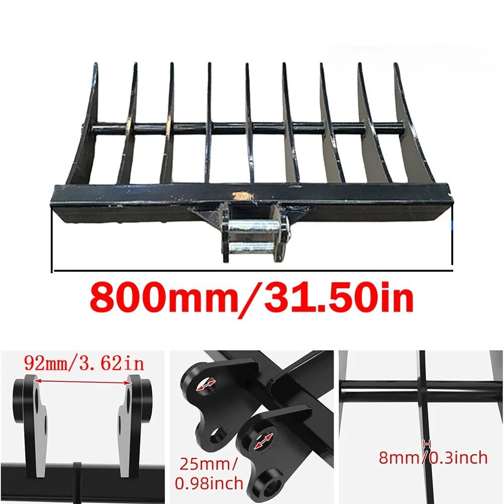 31" Brush Rake for Mini Excavator - Extra Wide