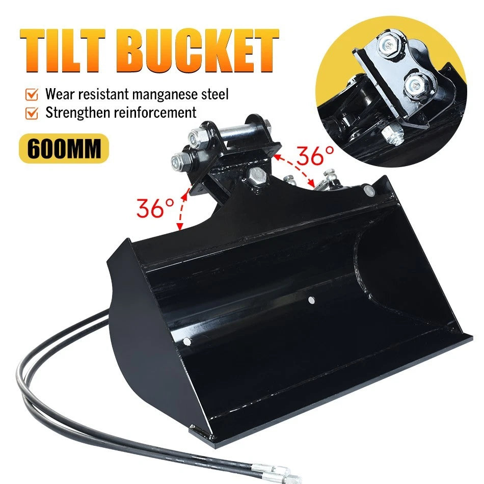 24" Tilt Grading Bucket for Mini Excavator